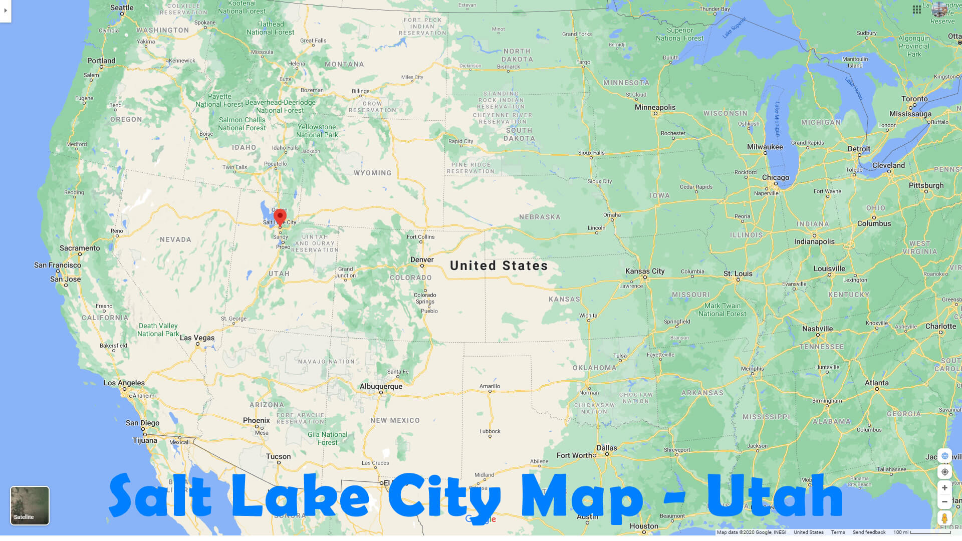 Salt Lake City Map   Utah